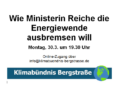 Wie Ministerin Reiche die Energiewende ausbremsen will